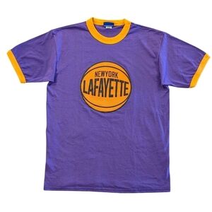 LFYT New York - Lafayette Hoops Logo Ringer Shirt - L - Purple